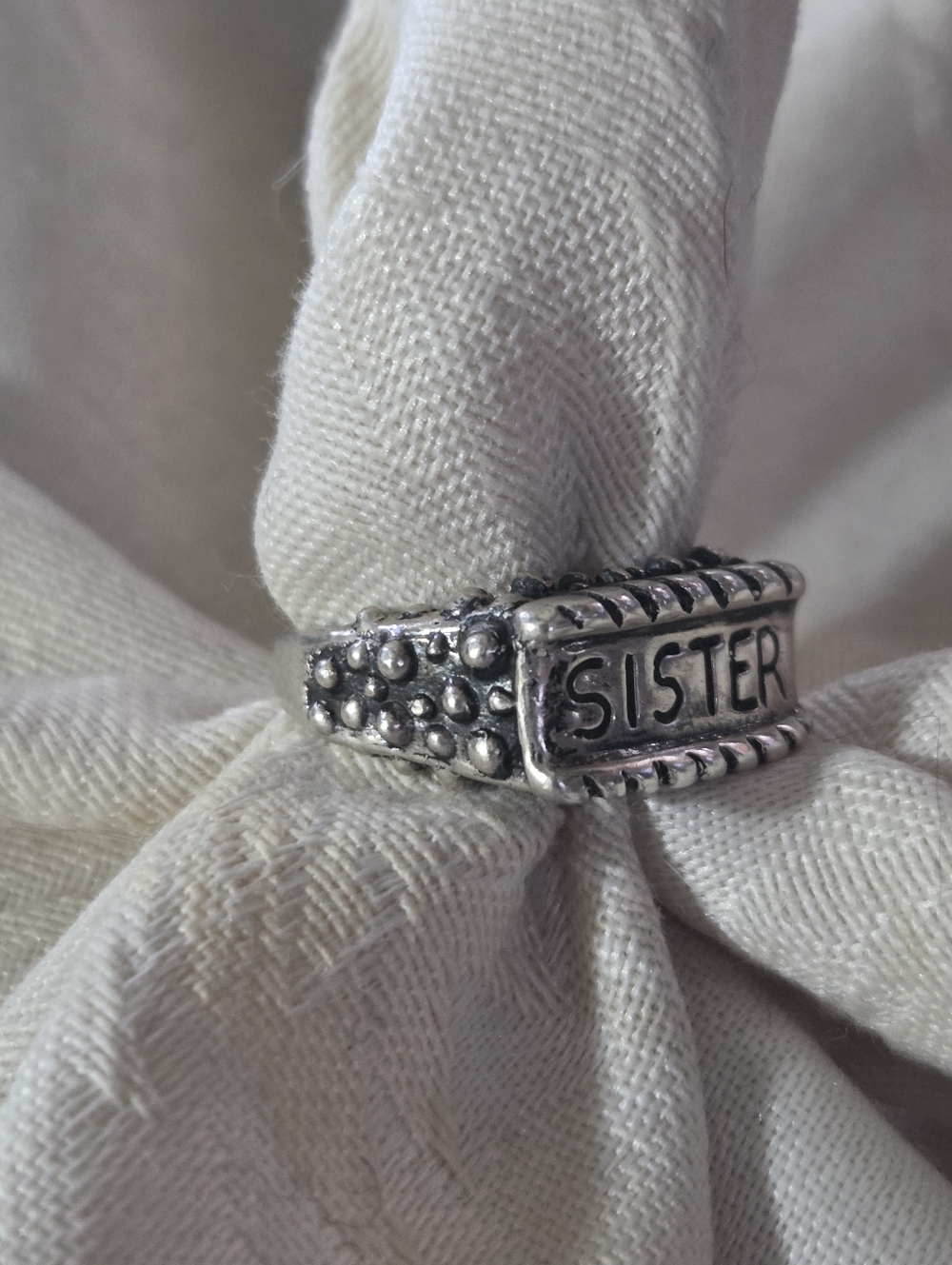 Dian Malouf SISTER Sterling Silver Ring, Size 8 - Picture 3 of 15